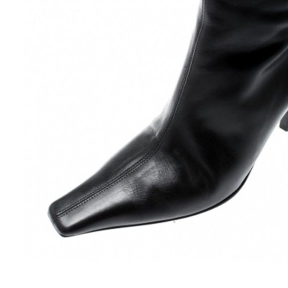 RARE Gucci G heel knee high leather boots 37.5 - Picture 5 of 8